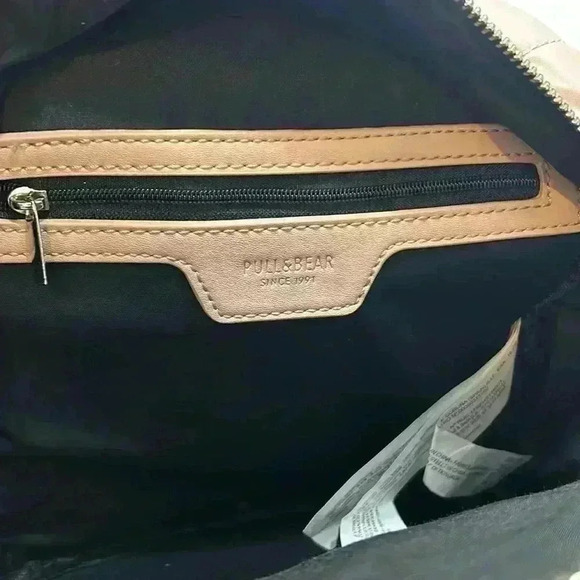 Pull & Bear Mini Back Pack Blush Pink Purse Bag Money Keys Wallet Cards Organize - Picture 7 of 9